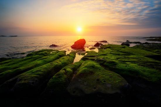 海上落日