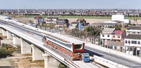 沪渝蓉高铁沪宁段站前9标箱梁架设全部完成